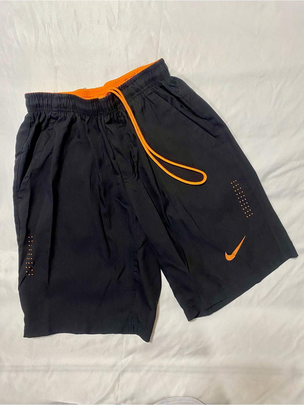Nike Black Shorts with Orange Accents